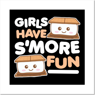 Girls Have Smore Fun Camping Kawaii Posters and Art